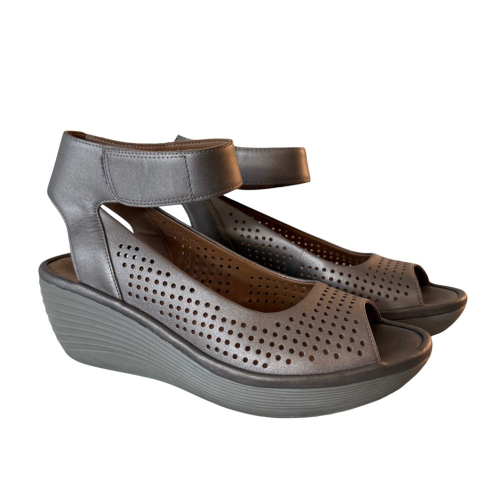 Clarks Reedly Salene Women's Sandals Leather Wedge Shoes